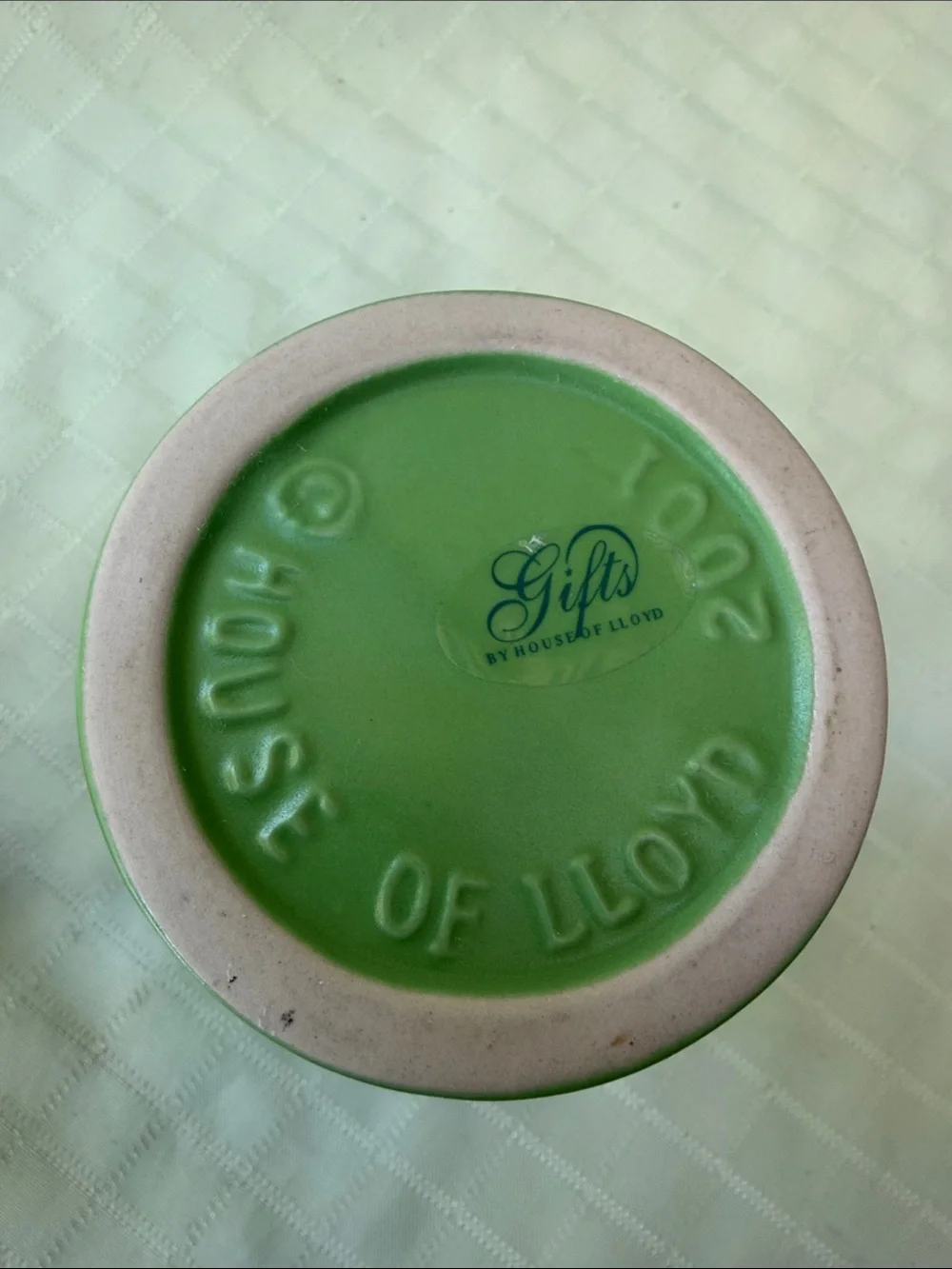 Vintage House of Lloyd Set of Matte Ceramic Flower Vases - Pink and Green